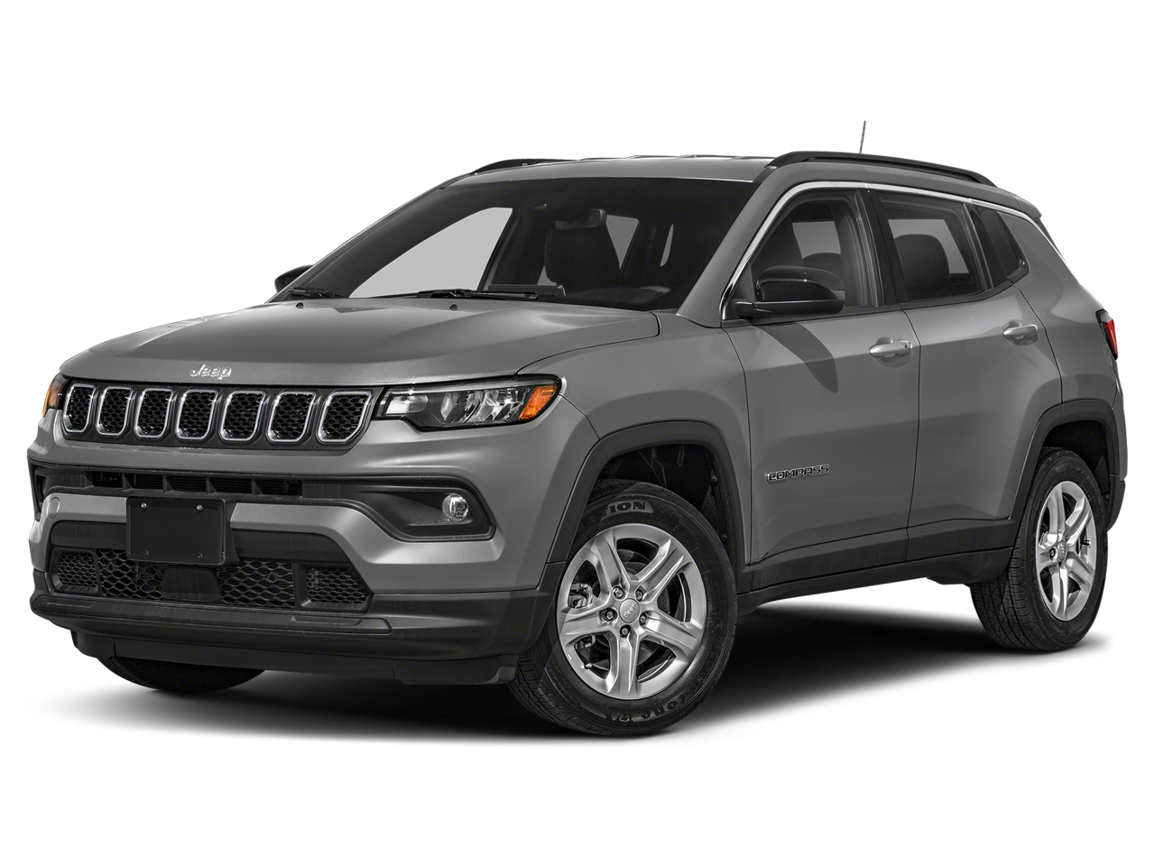 2024 Jeep Compass Latitude in Sting-Gray Clearcoat — front three-quarter view
